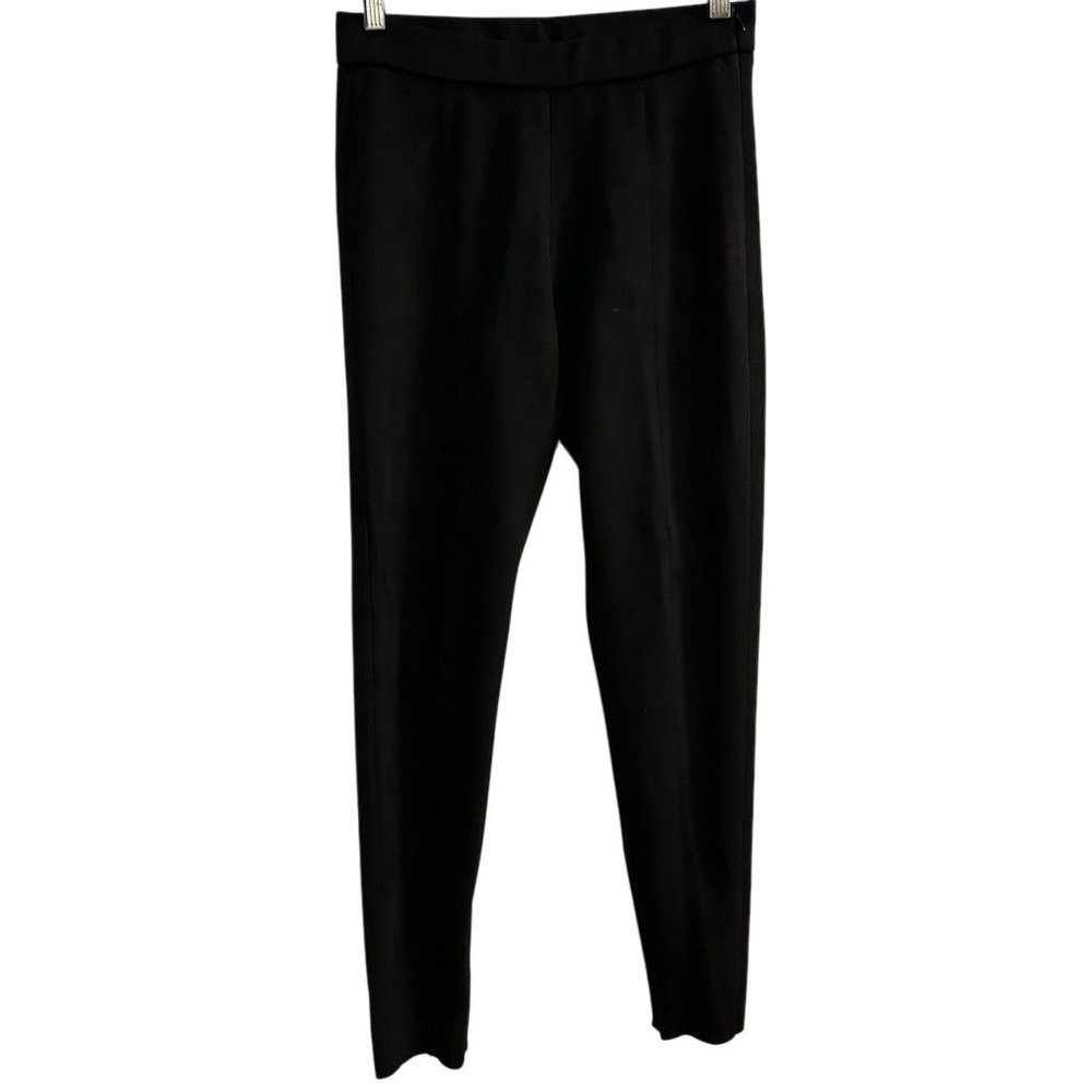 Tahari Women's Faux Suede‎ Black Dress Pants Size S Straight Leg Pull-on Pants